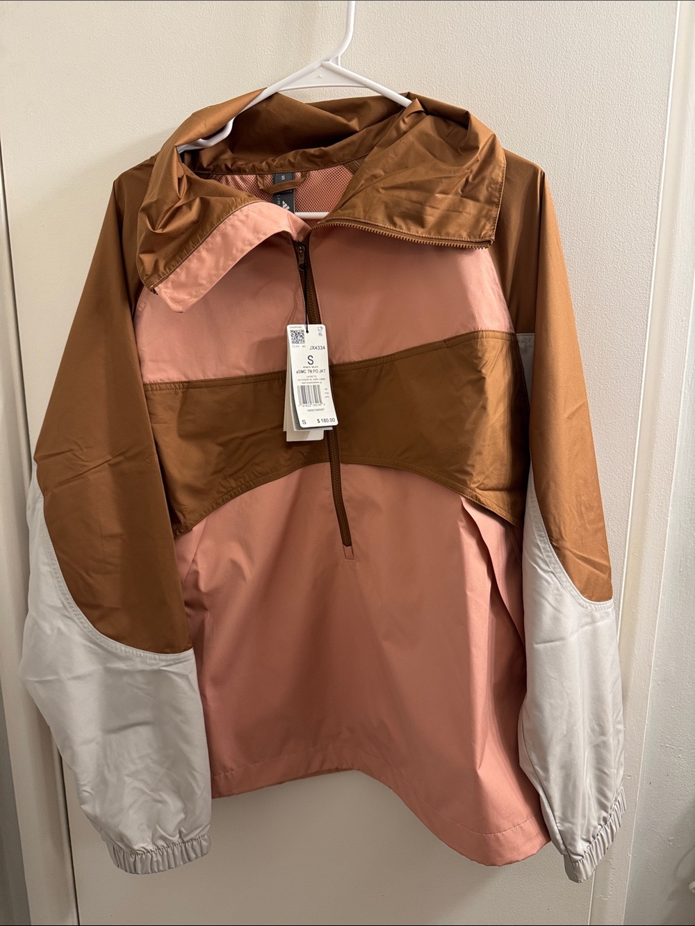 Adidas by Stella McCartney Colorblock Ski Jacket in Pink, Brown & White